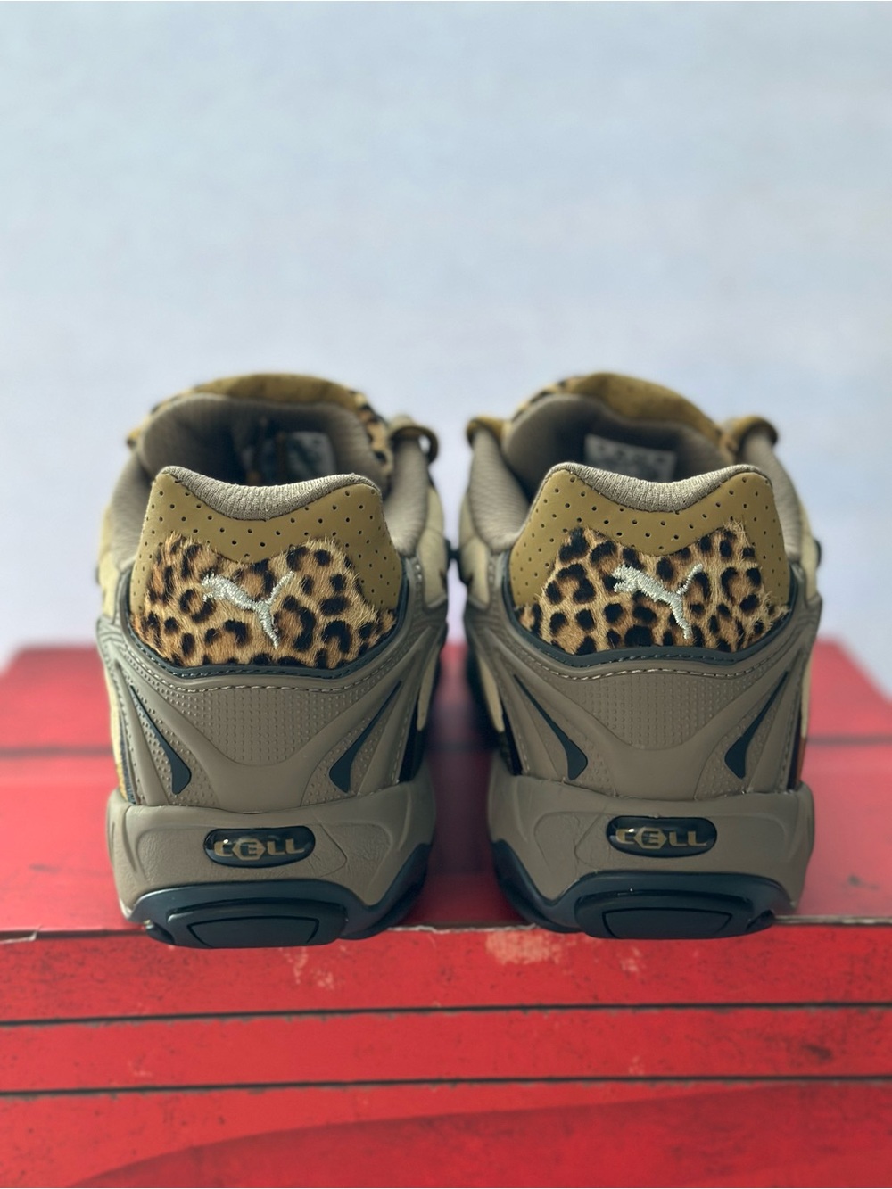 A$AP ROCKY x PUMA Inhale L Women’s 8.5 Sneakers In Toasted Almond/Black Leopard - Picture 2 of 9
